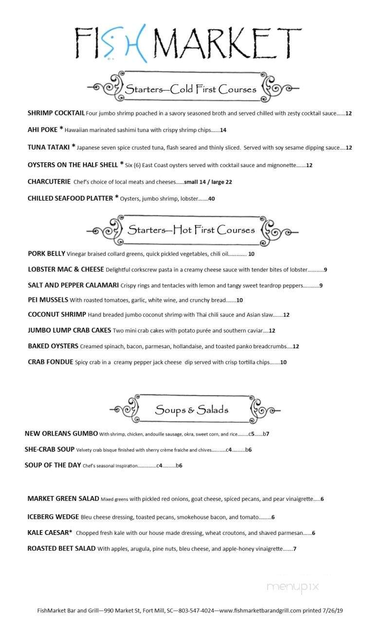 Fish Market Seafood Bar and Grill - Fort Mill, SC menu_pic