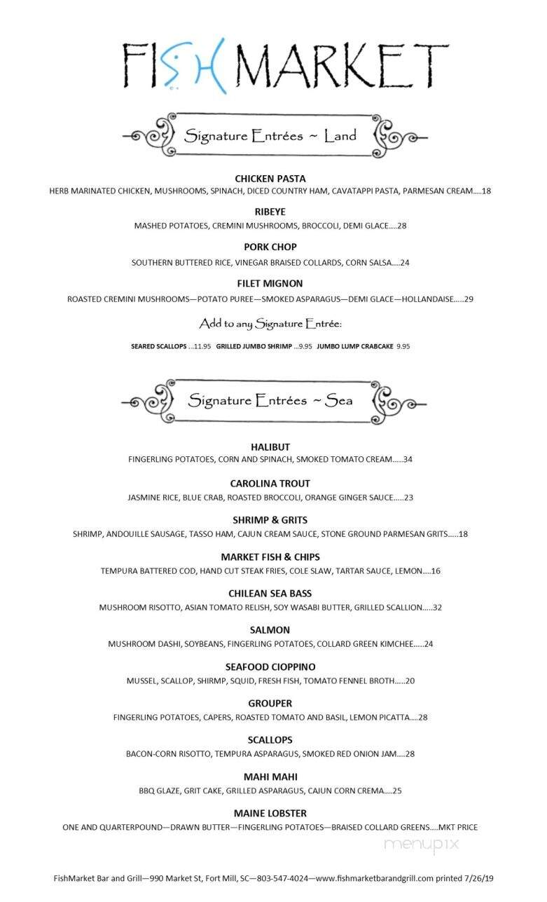 Fish Market Seafood Bar and Grill - Fort Mill, SC menu_pic