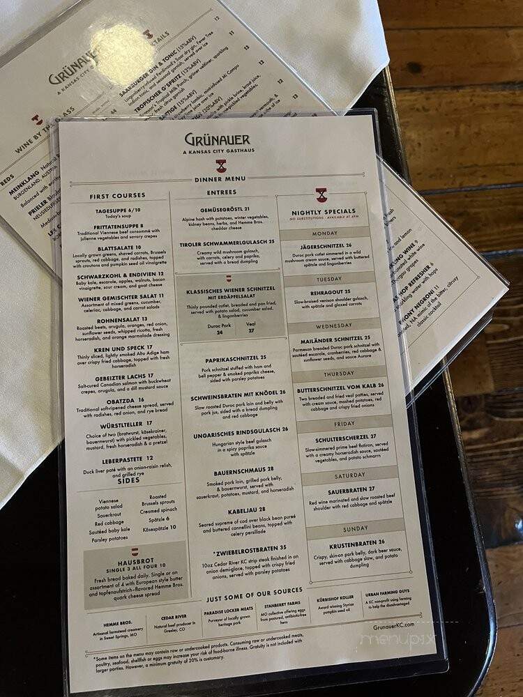 Grunauer - Kansas City, MO menu_pic