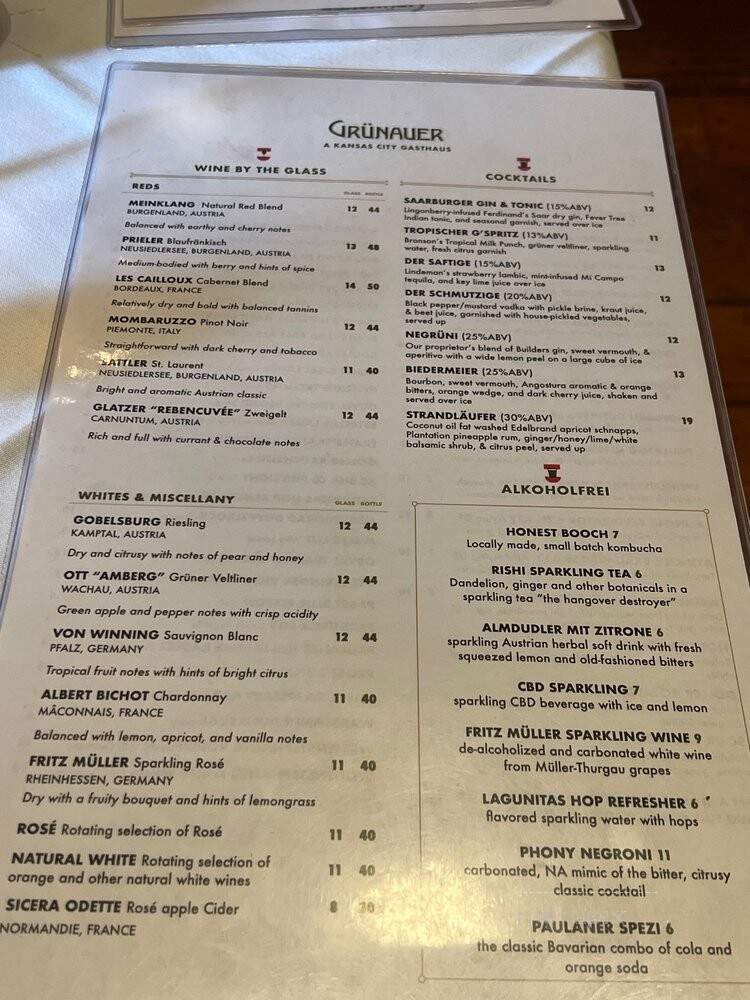 Grunauer - Kansas City, MO menu_pic