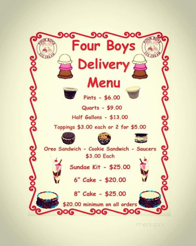 Four Boys Ice Cream Shop - Englishtown, NJ menu_pic