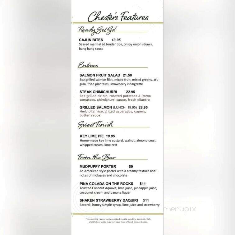 Chester's Kitchen and Bar - Rochester, MN menu_pic