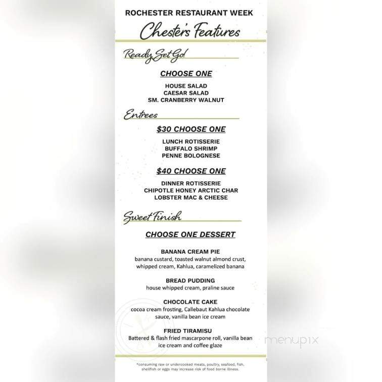 Chester's Kitchen and Bar - Rochester, MN menu_pic