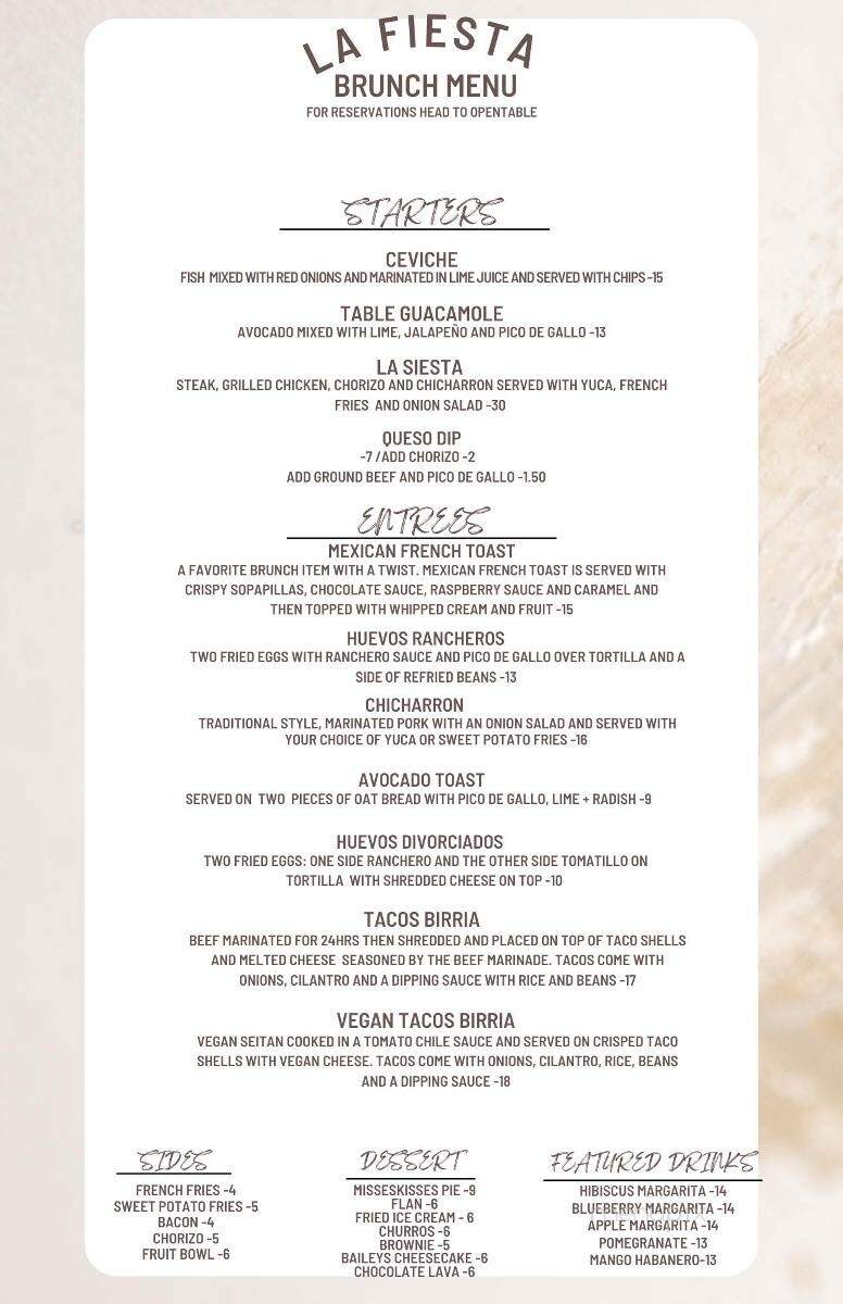 La Fiesta - Clifton Park, NY menu_pic