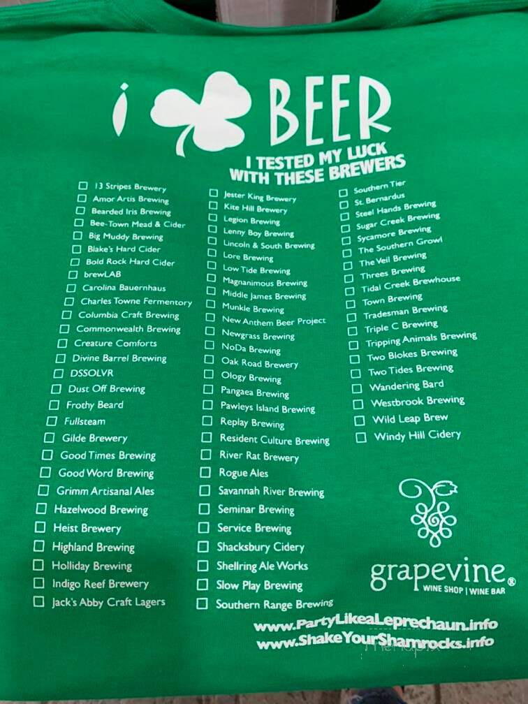 Grapevine Wine Shop - Wine Bar - Fort Mill, SC menu_pic
