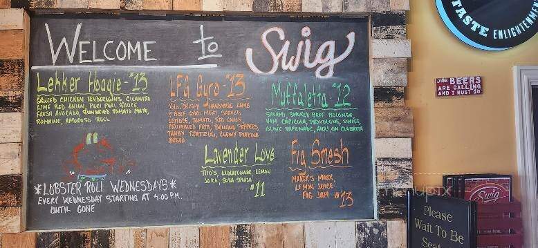 Swig Charcuterie and Suds - Perrysburg, OH menu_pic