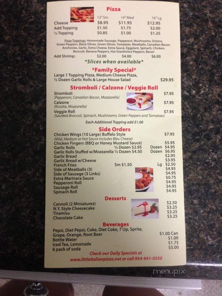 Little Italian Pizza - Pompano Beach, FL menu_pic