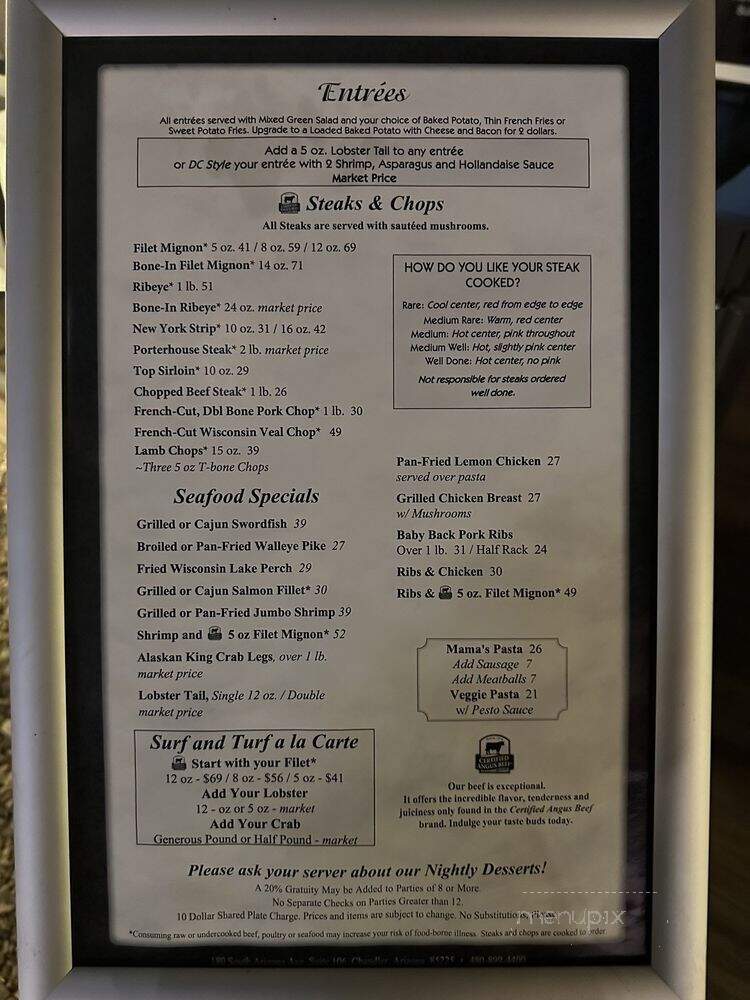 DC Steakhouse - Chandler, AZ menu_pic