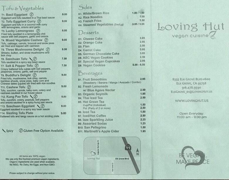 Loving Hut - Elk Grove, CA menu_pic
