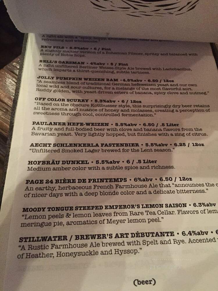 Eiderdown - Louisville, KY menu_pic