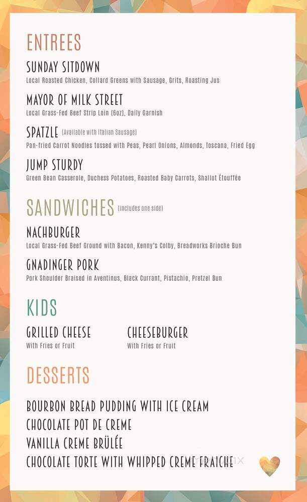 Eiderdown - Louisville, KY menu_pic