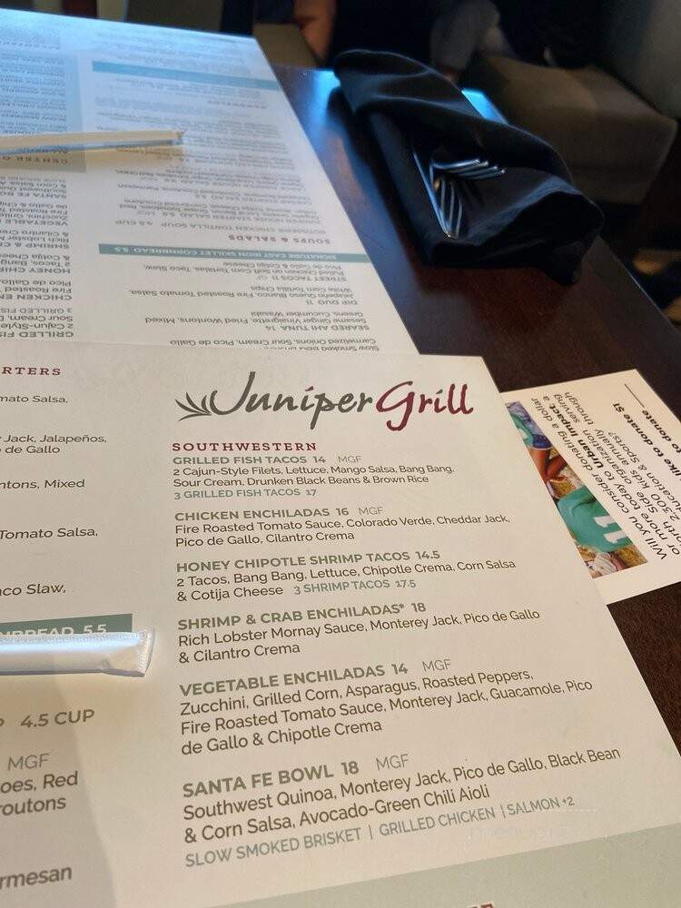 Juniper Grill - McMurray, PA menu_pic