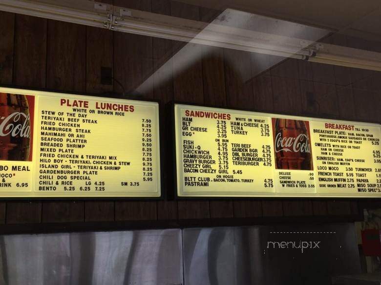 Cafe 100 - Hilo, HI menu_pic
