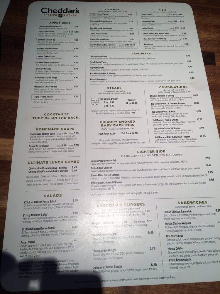 Cheddar's Casual Cafe - Irving, TX menu_pic