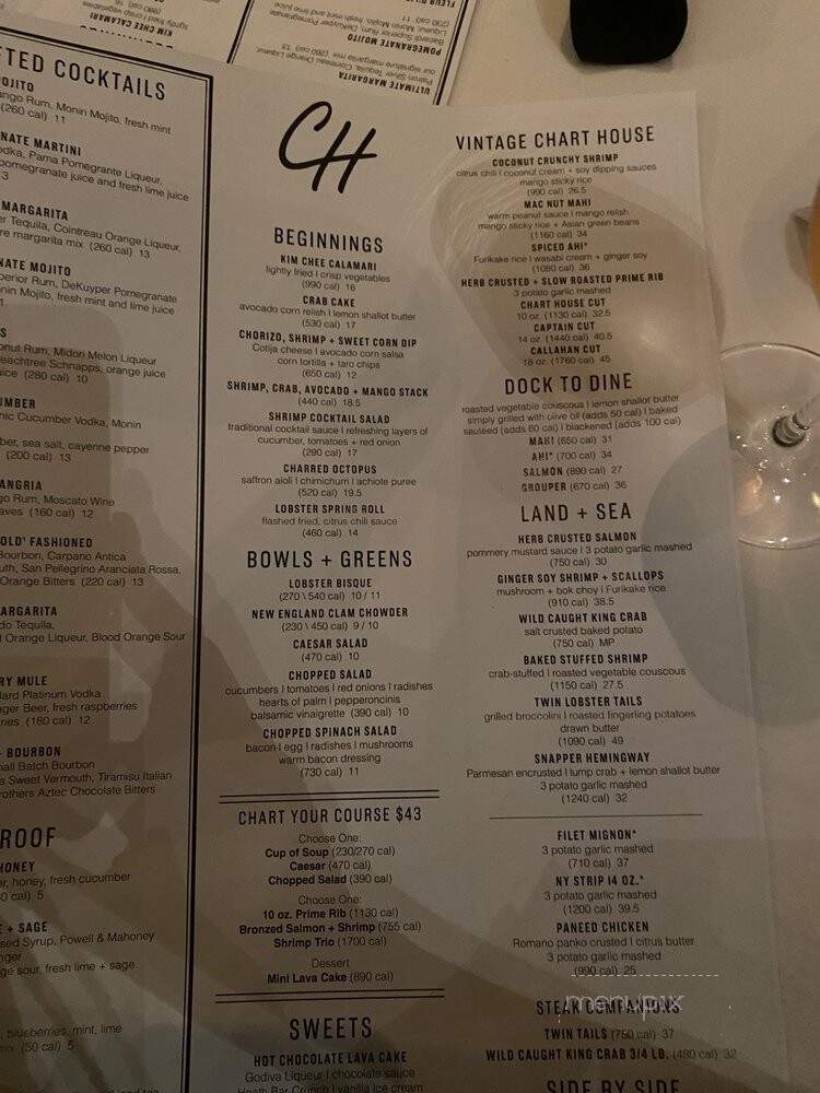 Chart House Restaurant - Daytona Beach, FL menu_pic