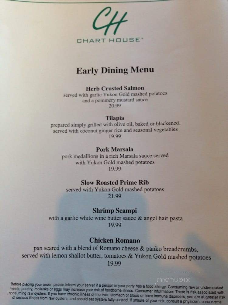 Chart House Restaurant - Daytona Beach, FL menu_pic