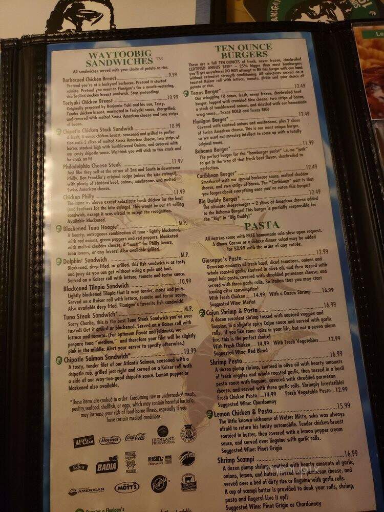 Flanigan's - Weston, FL menu_pic