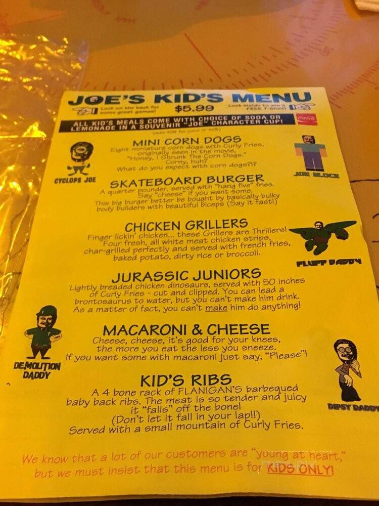 Flanigan's - Weston, FL menu_pic