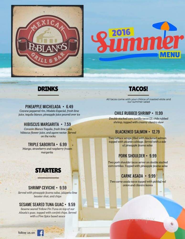 Poblano Mexican Grill & Bar - Clearwater, FL menu_pic