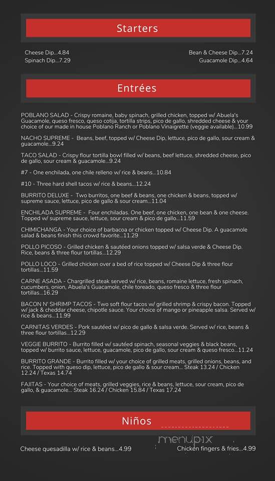 Poblano Mexican Grill & Bar - Clearwater, FL menu_pic