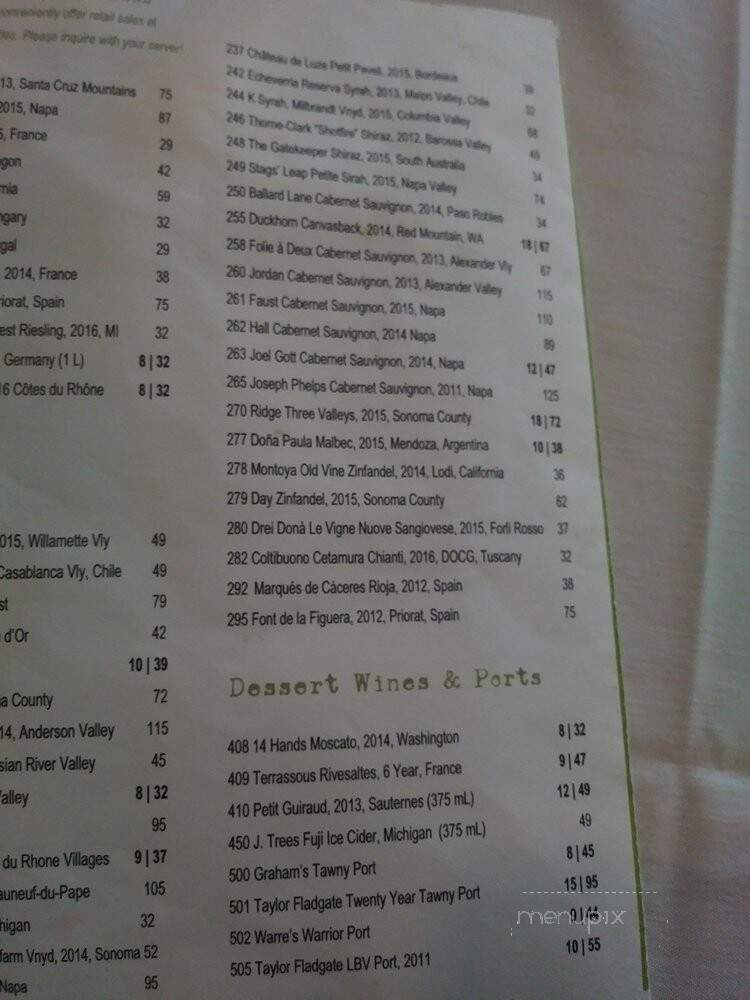 Evans Street Station - Tecumseh, MI menu_pic