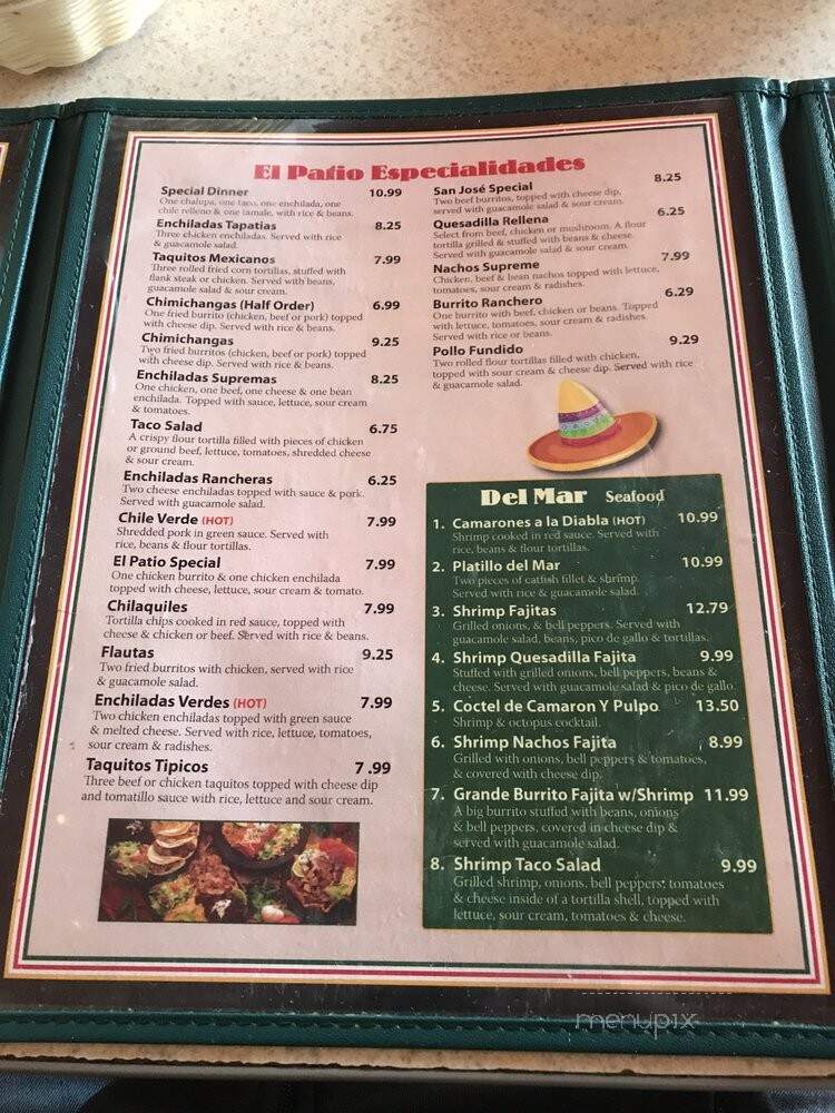 El Patio Mexican Restaurant - Waterford, MI menu_pic
