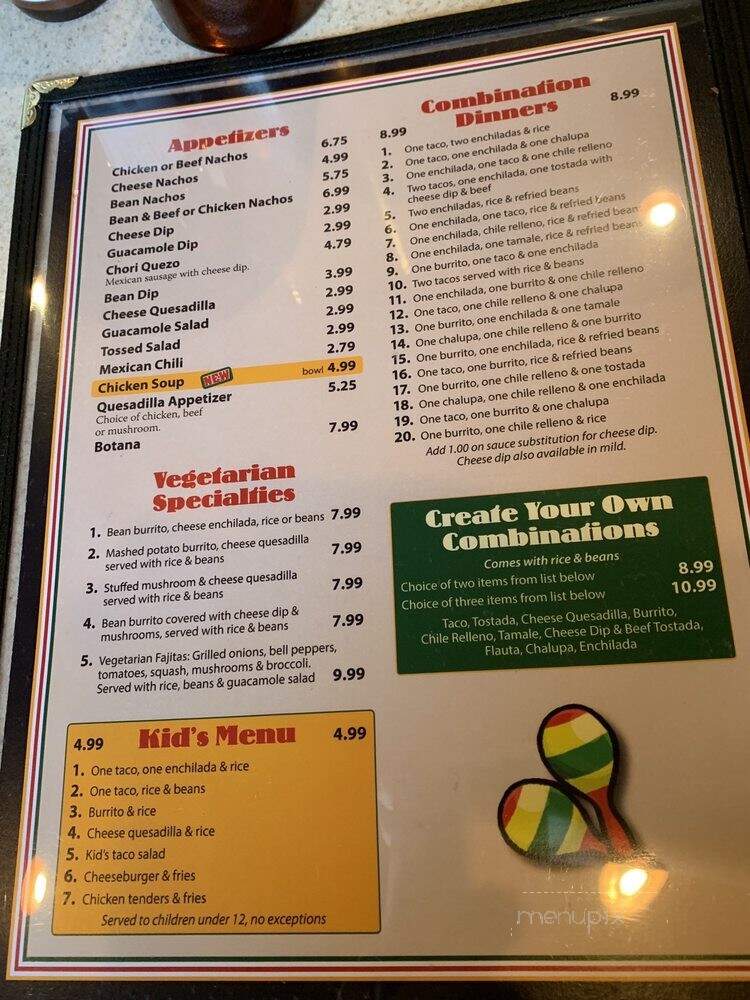 El Patio Mexican Restaurant - Waterford, MI menu_pic