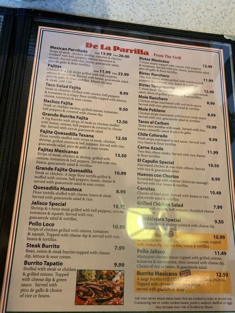 El Patio Mexican Restaurant - Waterford, MI menu_pic