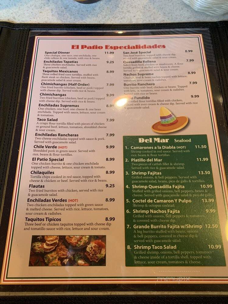 El Patio Mexican Restaurant - Waterford, MI menu_pic