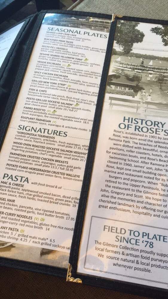 Rose's Restaurant - Grand Rapids, MI menu_pic
