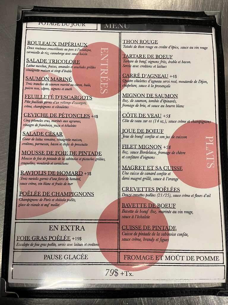 L'Angeluc - Saint-Alexandre, QC menu_pic