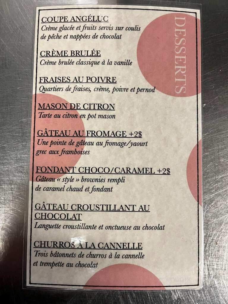 L'Angeluc - Saint-Alexandre, QC menu_pic