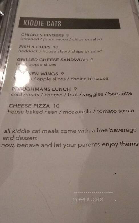 The Cheshire Cat Pub - Ottawa, ON menu_pic