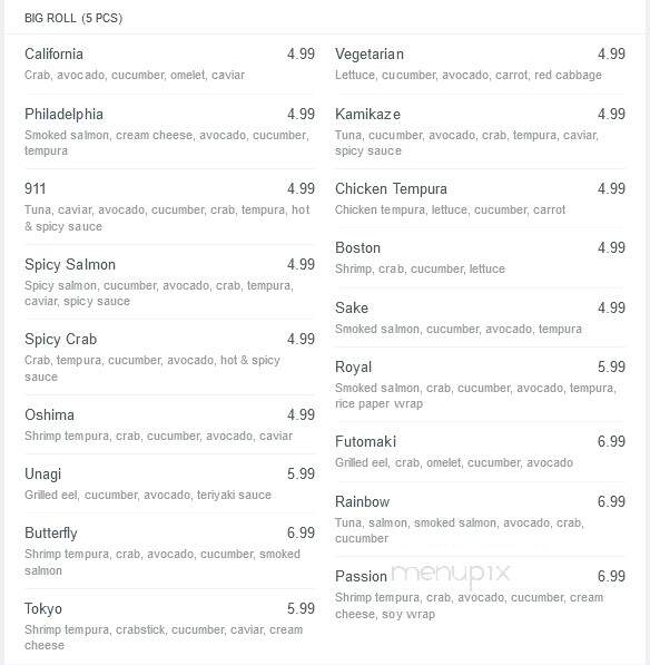 Niko Sushi - Tecumseh, ON menu_pic