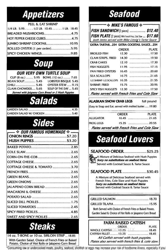 Mike Linnig's - Louisville, KY menu_pic