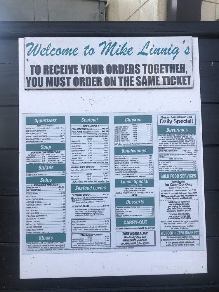 Mike Linnig's - Louisville, KY menu_pic