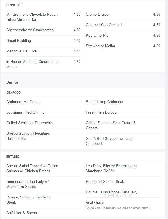 Shreveport Club - Shreveport, LA menu_pic