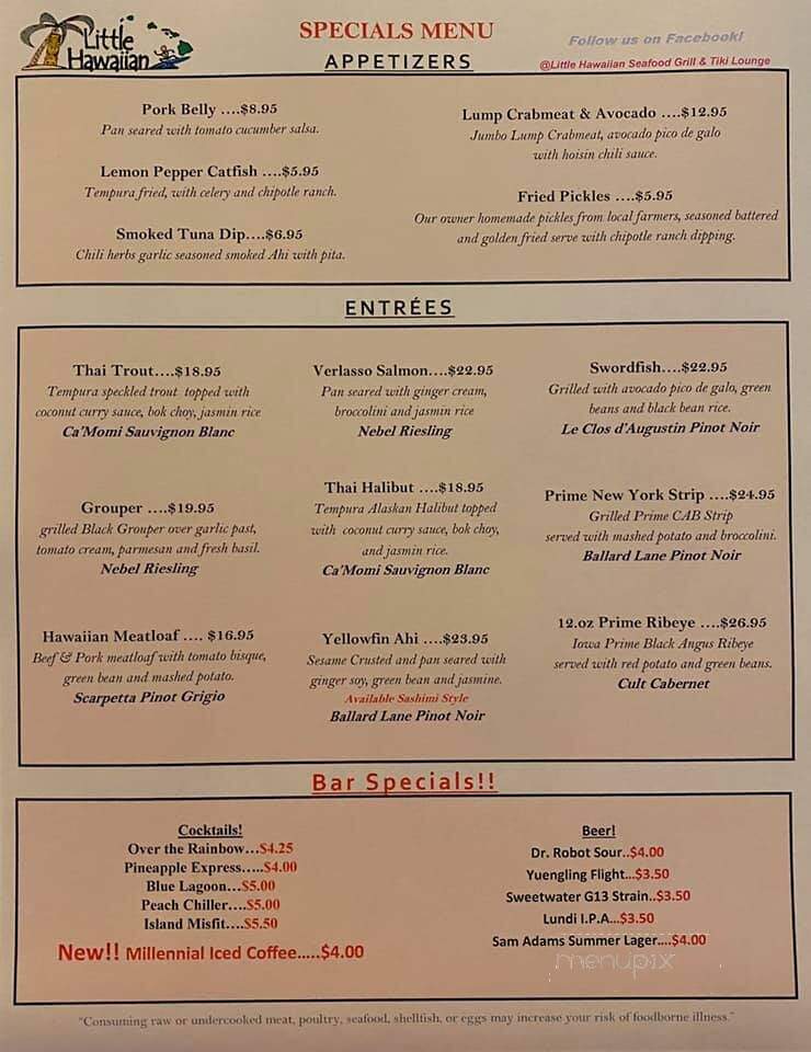 Little Hawaiian Restaurant - Carrollton, GA menu_pic