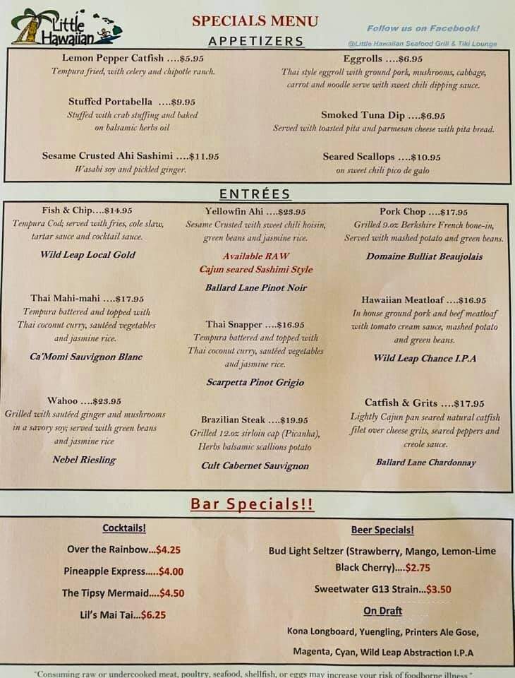 Little Hawaiian Restaurant - Carrollton, GA menu_pic