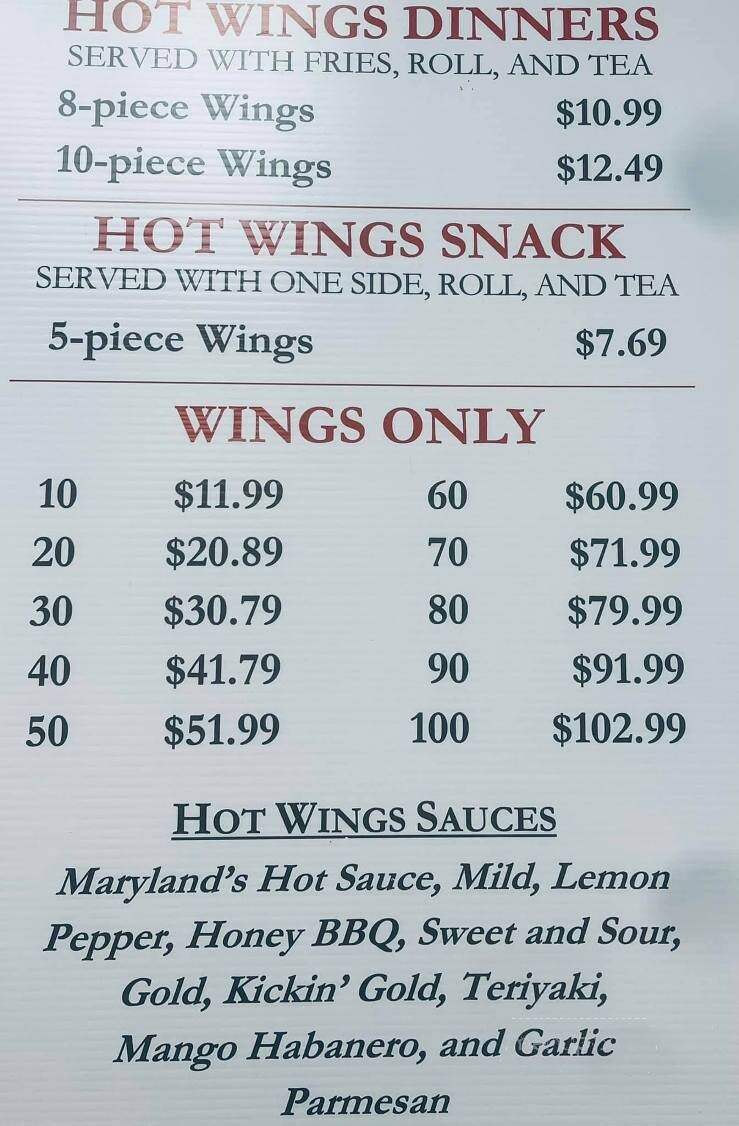 Maryland Fried Chicken - Thomasville, GA menu_pic