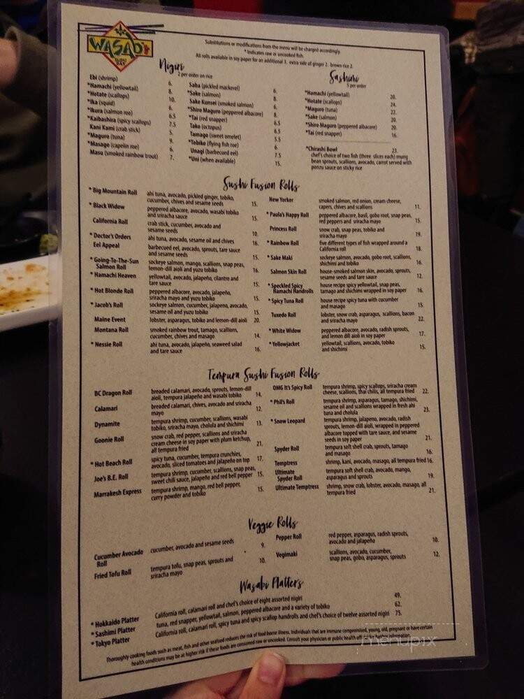 Wasabi Sushi Bar - Whitefish, MT menu_pic