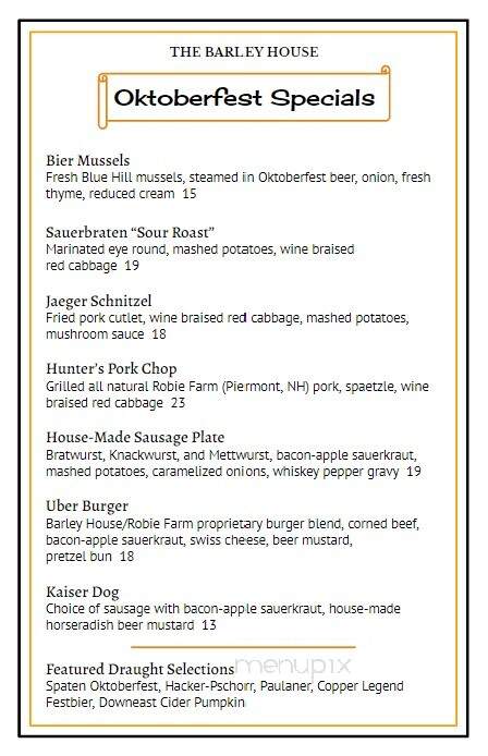 Barley House - Concord, NH menu_pic