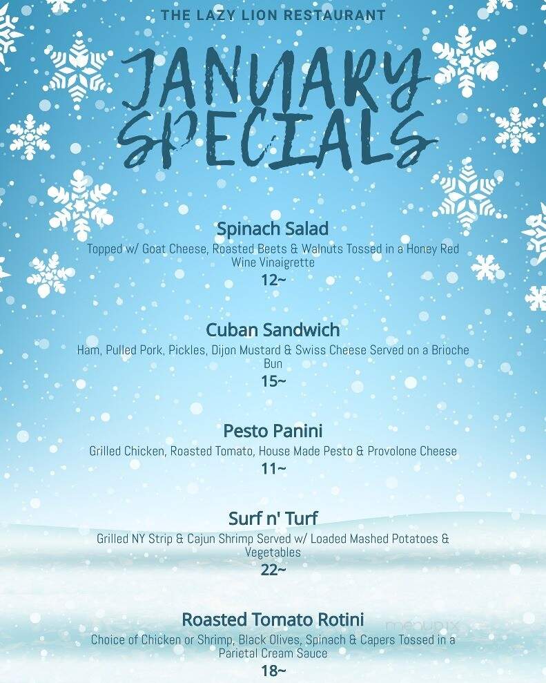 Lazy Lion Cafe - Deerfield, NH menu_pic