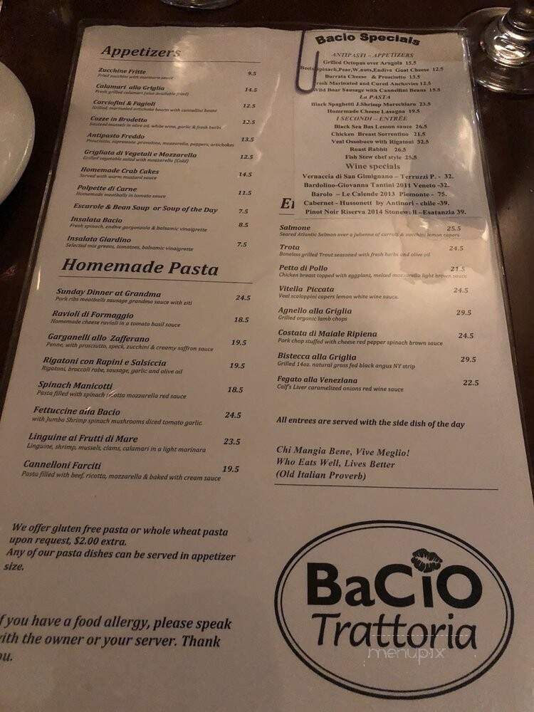 Bacio - Cross River, NY menu_pic