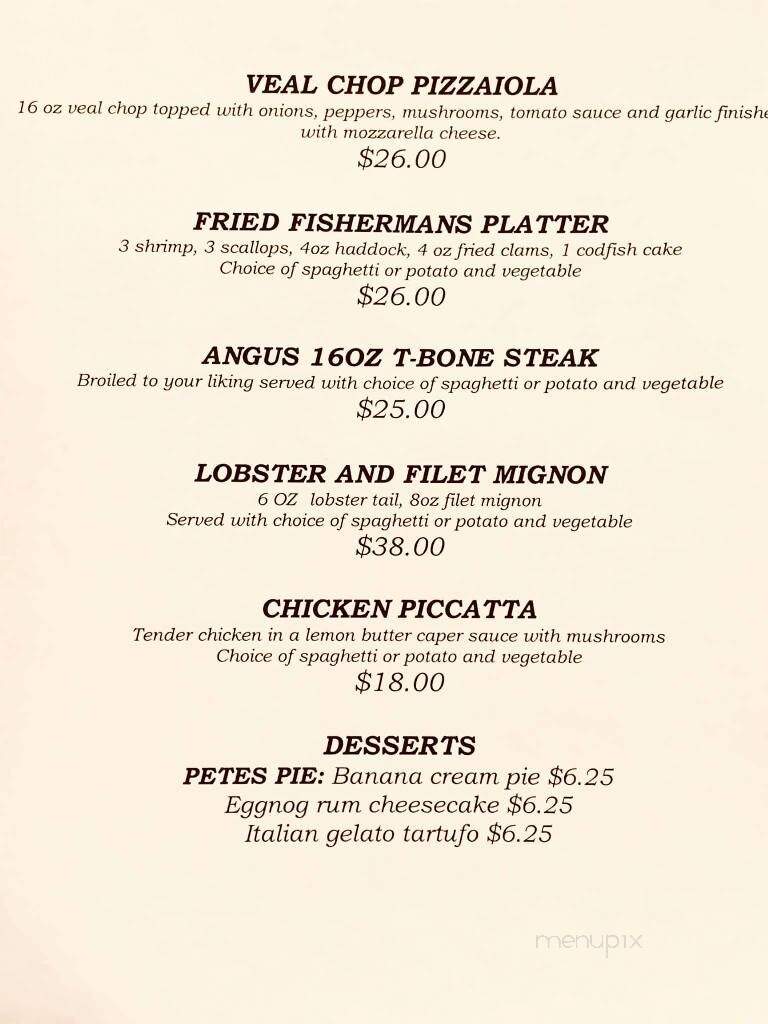 Verdile's Restaurant - Troy, NY menu_pic
