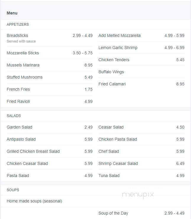 New York Pizza & Pasta - Indian Trail, NC menu_pic