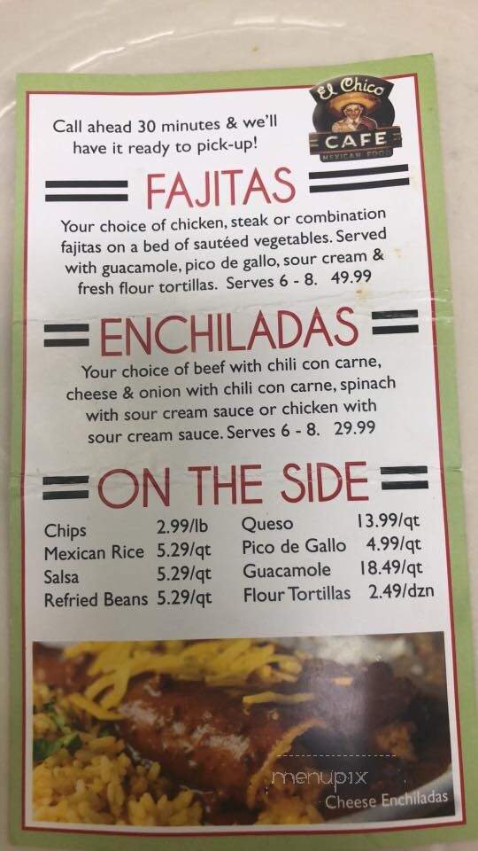 El Chico Cafe - Ardmore, OK menu_pic