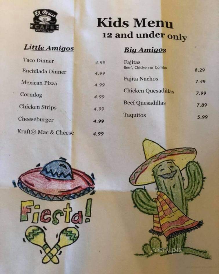 El Chico Cafe - Ardmore, OK menu_pic