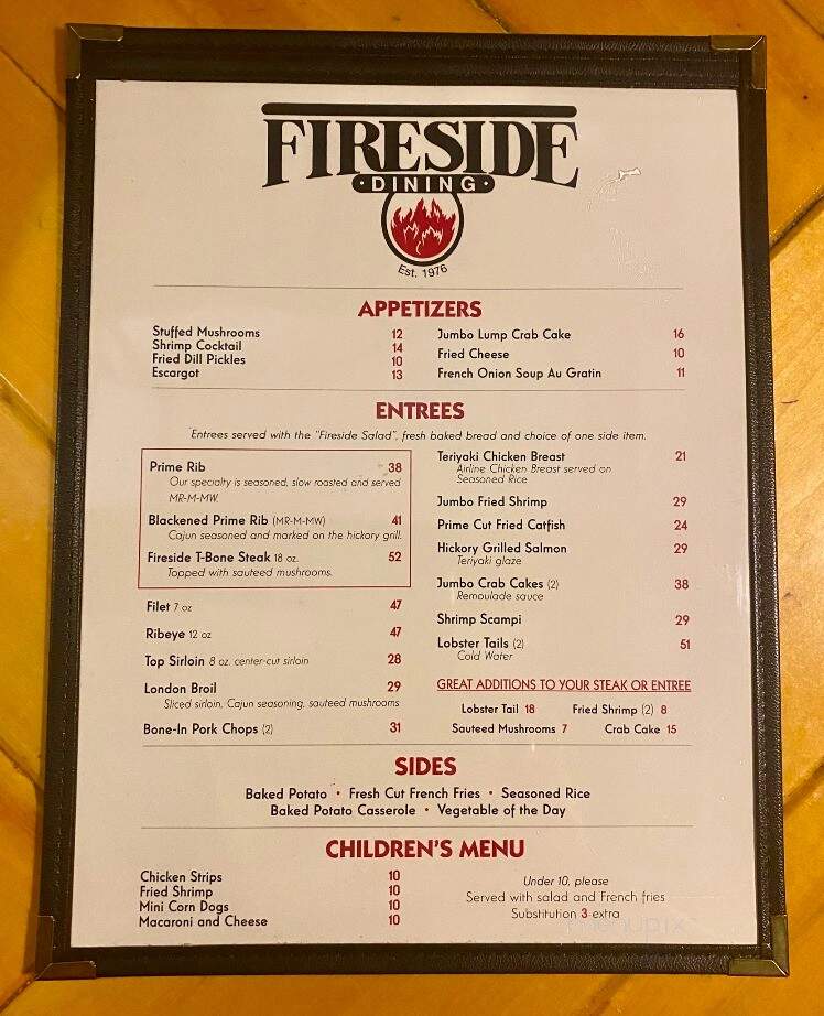 Fireside Dining - Ardmore, OK menu_pic
