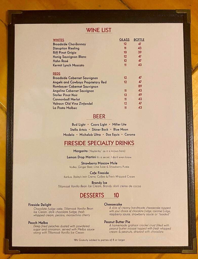 Fireside Dining - Ardmore, OK menu_pic